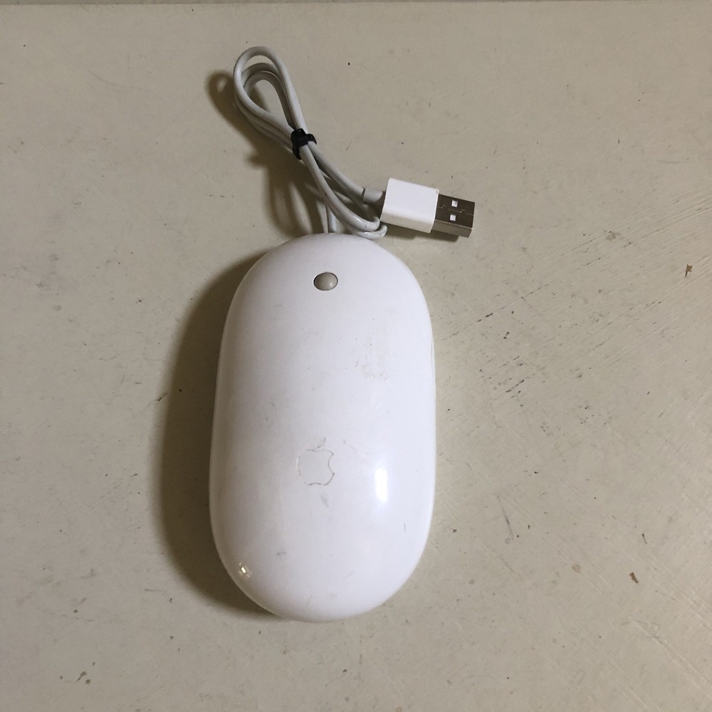 Apple A1152 Wired Mighty Mouse USB Tested & Works Perfectly White Classic Design